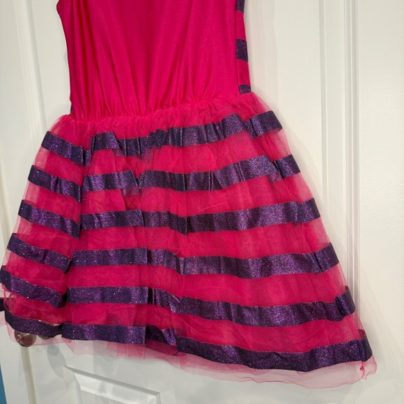 Disney Cheshire Cat Striped Costume Dress Pink Purple Glitter Womens Size XXS - Picture 10 of 10